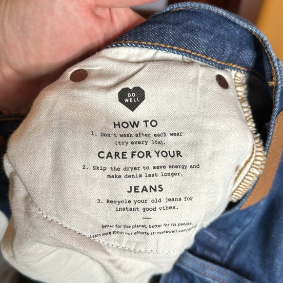 NWT Madewell Baggy Straight Jeans in Dark Worn Indigo Wash Size 27 - Picture 15 of 15